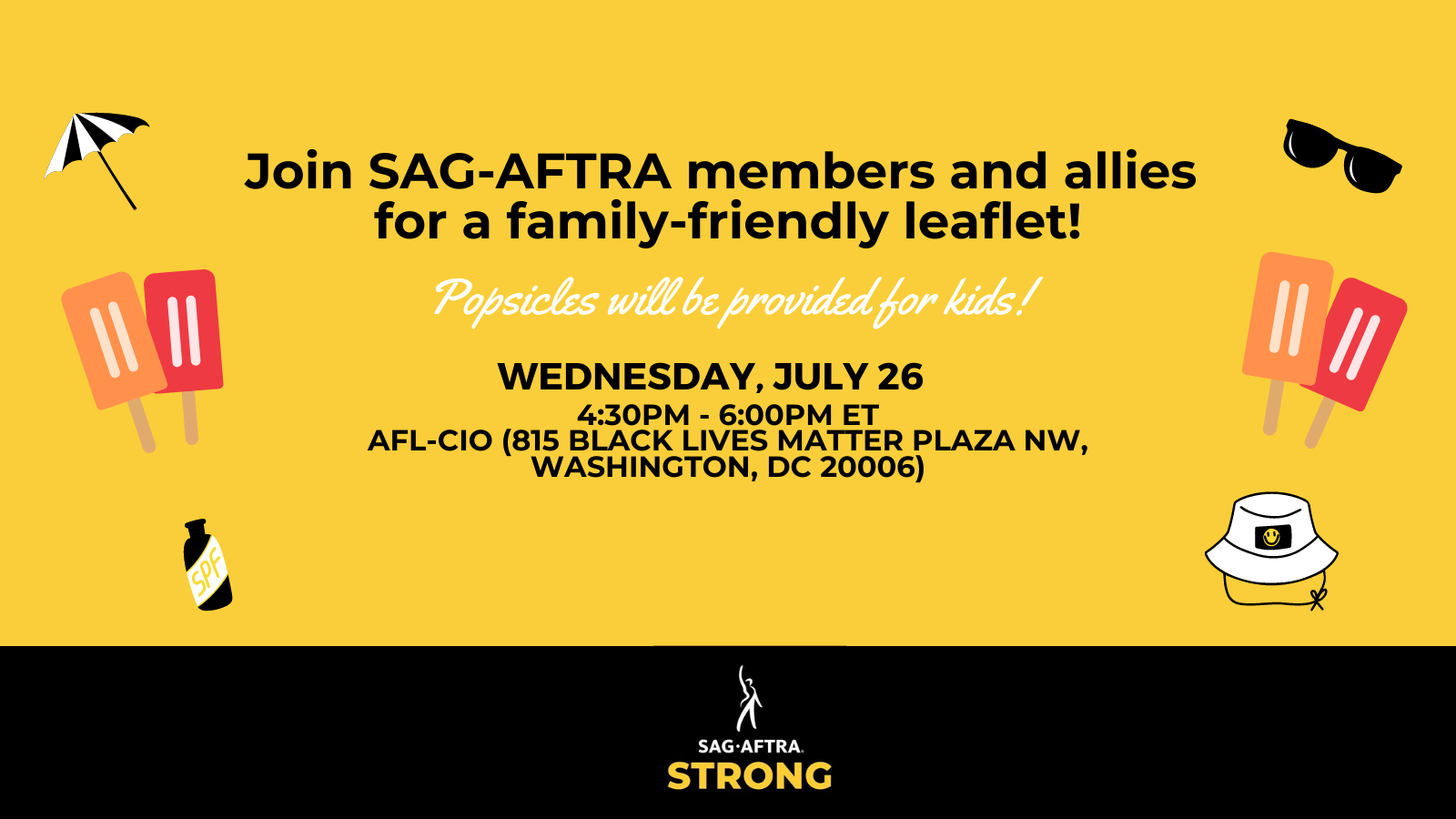 Join SAG-AFTRA members and allies for a family-friendly leaflet! Click here to RSVP.