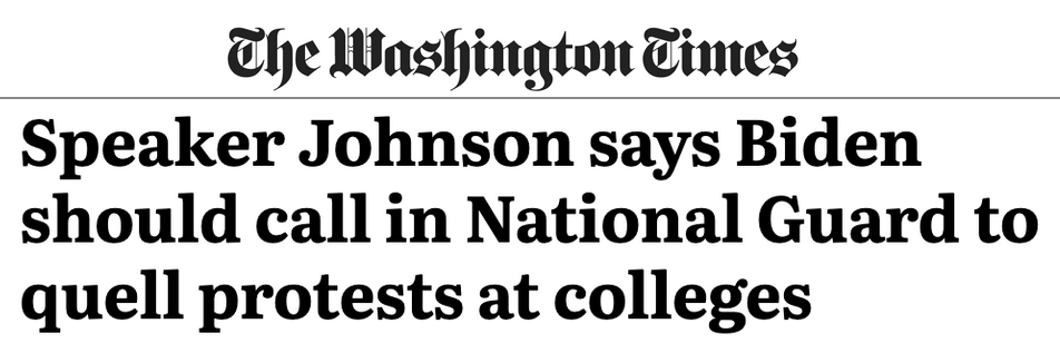 A headline from the Washington Times reads 