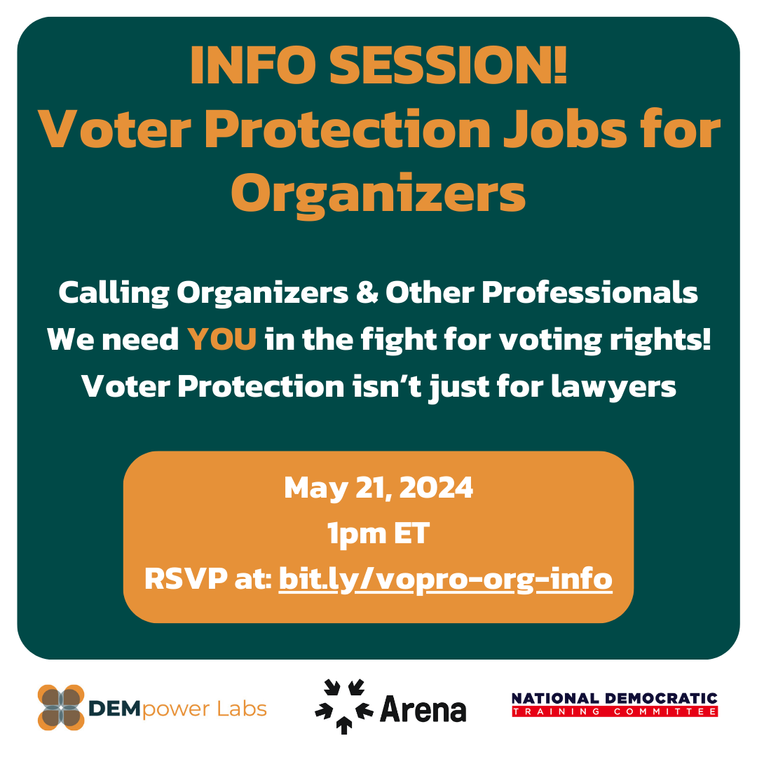 Info Session Voter Protection Jobs for Organizers