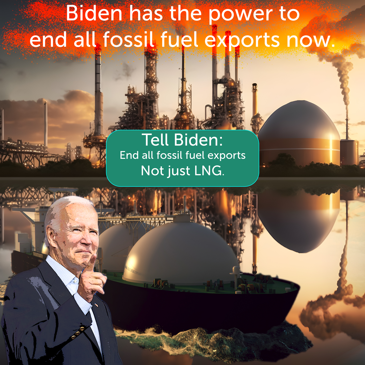 Biden has the power to end all fossil fuel exports. Sign now to tell him to use it!