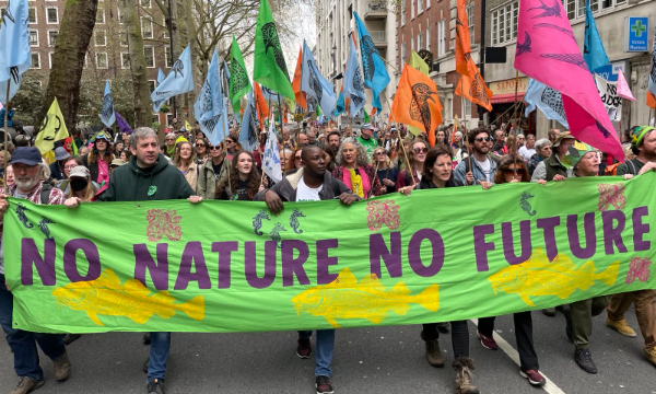 No nature No Future banner and march