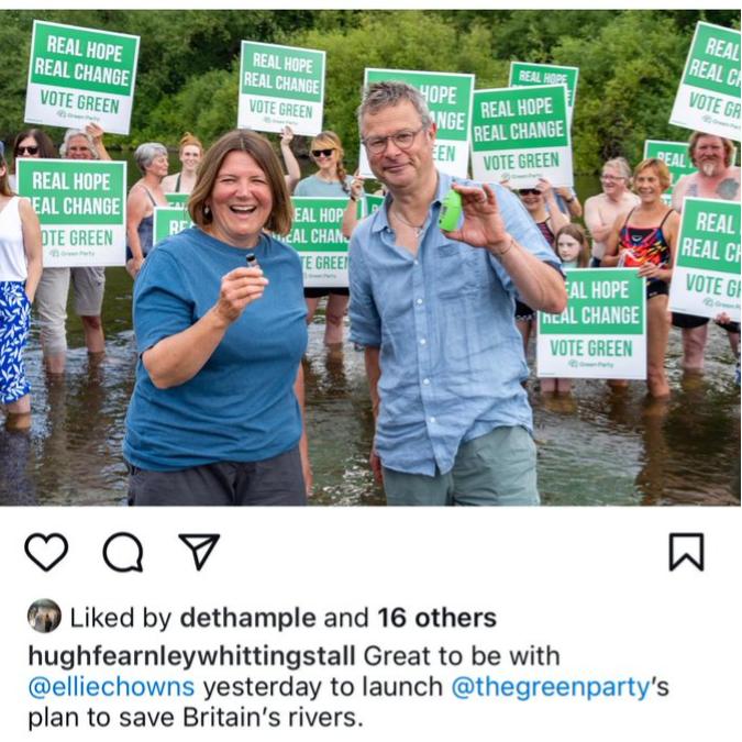 MP candidate for North Herefordshire, Ellie Chowns, and Hugh Fearnley Whittingstall talking about saving our rivers.