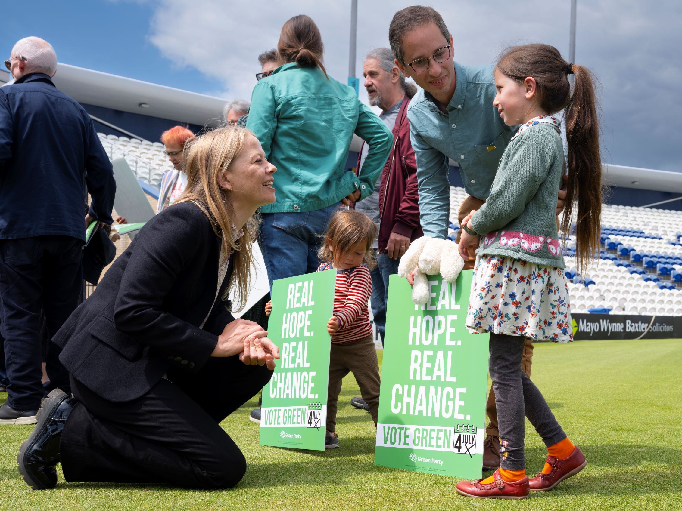 MP candidate for Brighton Pavilion, Sian Berry, speaking to Green Party campaigners.