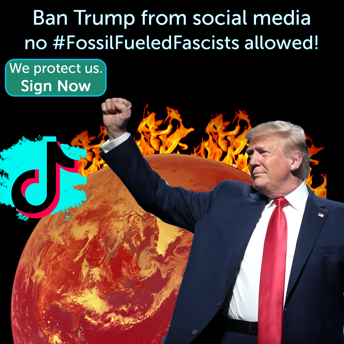 Ban Trump and fossil fueled fascists from social media!