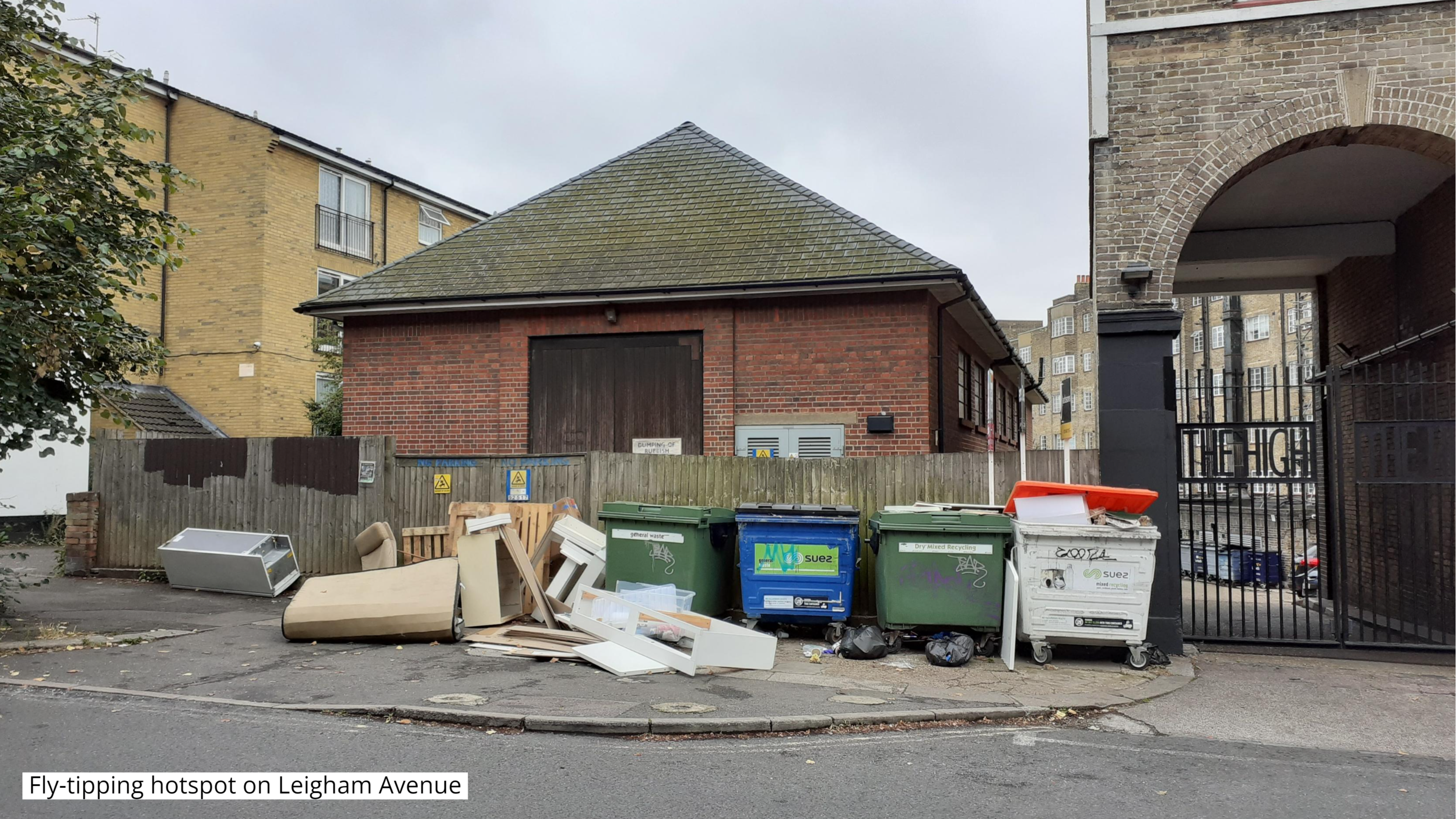 Fly-tipping hotspot on Leigham Avenue