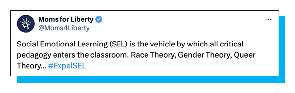 Moms For Liberty: Social Emotional Learning (SEL) Is The Vehicle By Which All Critical  Pedagogy Enters The Classroom. Race Theory, Gender Theory, Queer Theory...#ExpelSEL