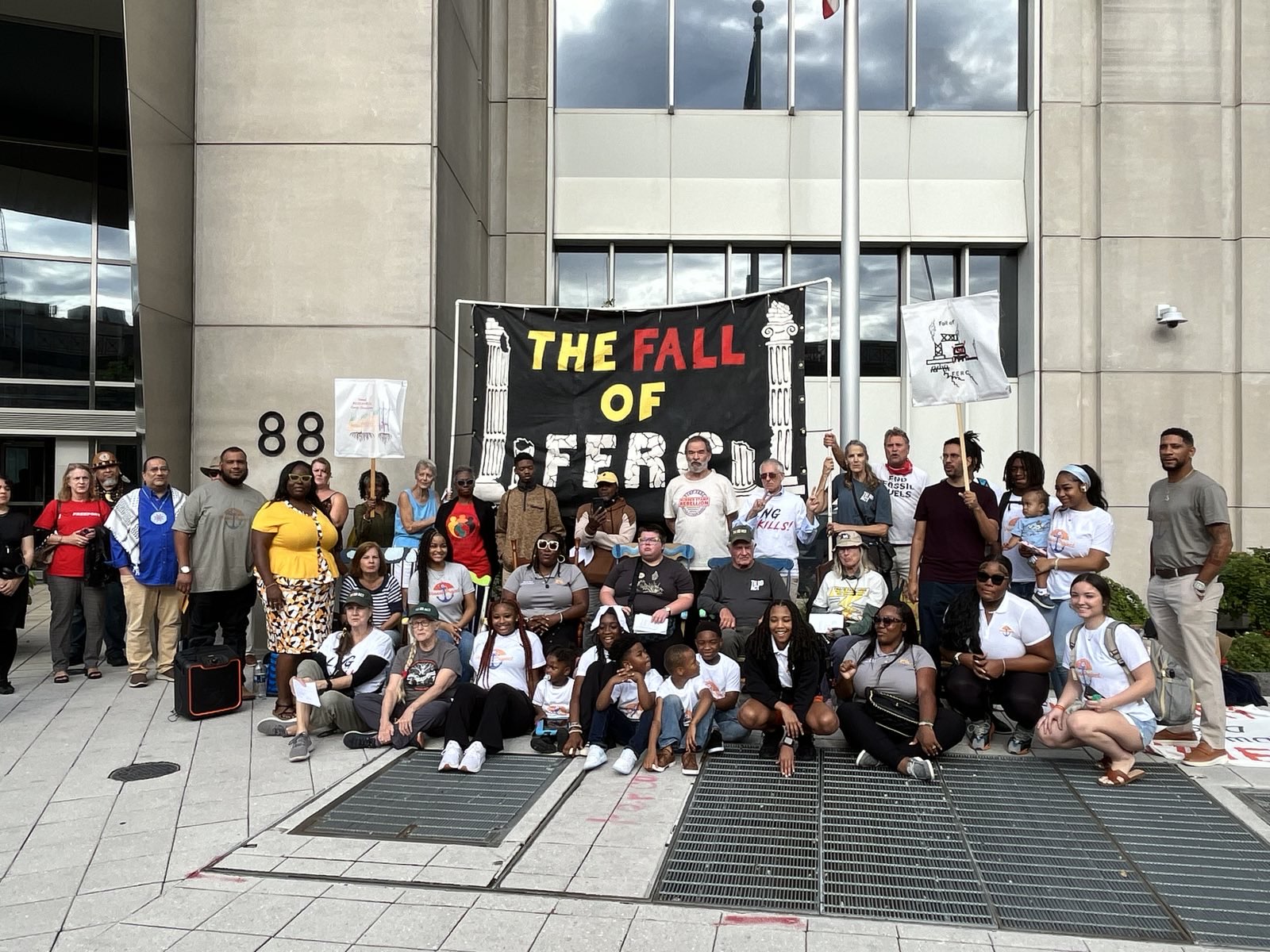 THe whole gang outside FERC this morning with our 