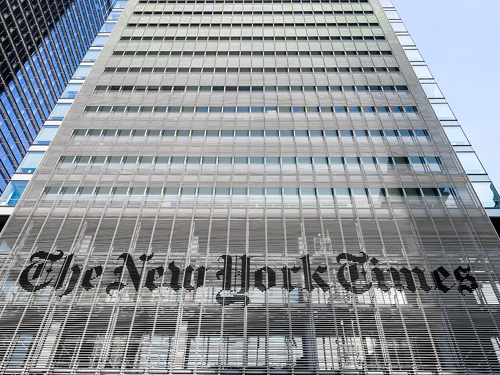 A photo of the New York Times building in New York City