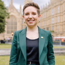 Carla Denyer photographed outside parliament