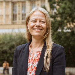 Sian Berry photographed outside parliament