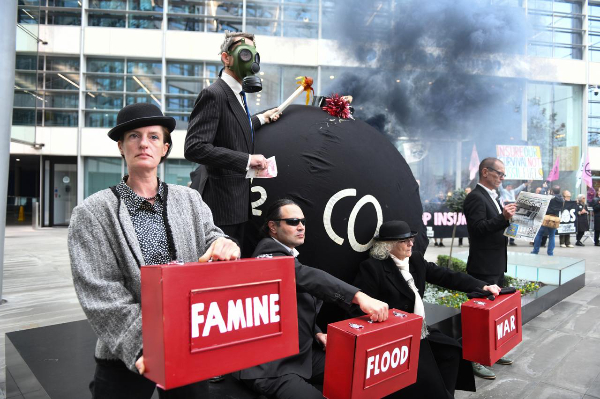 the four insurers of the apocalypse with their 'carbon bomb'