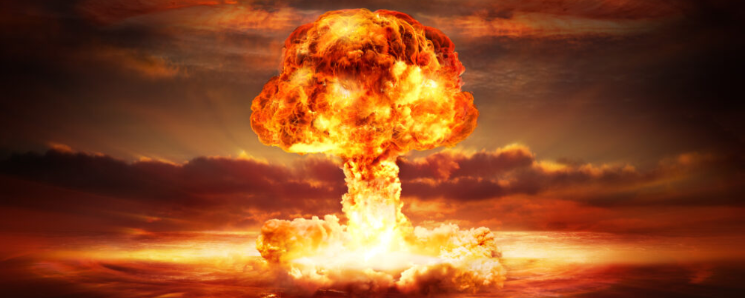 Image of a mushroom cloud following a nuclear detonation 