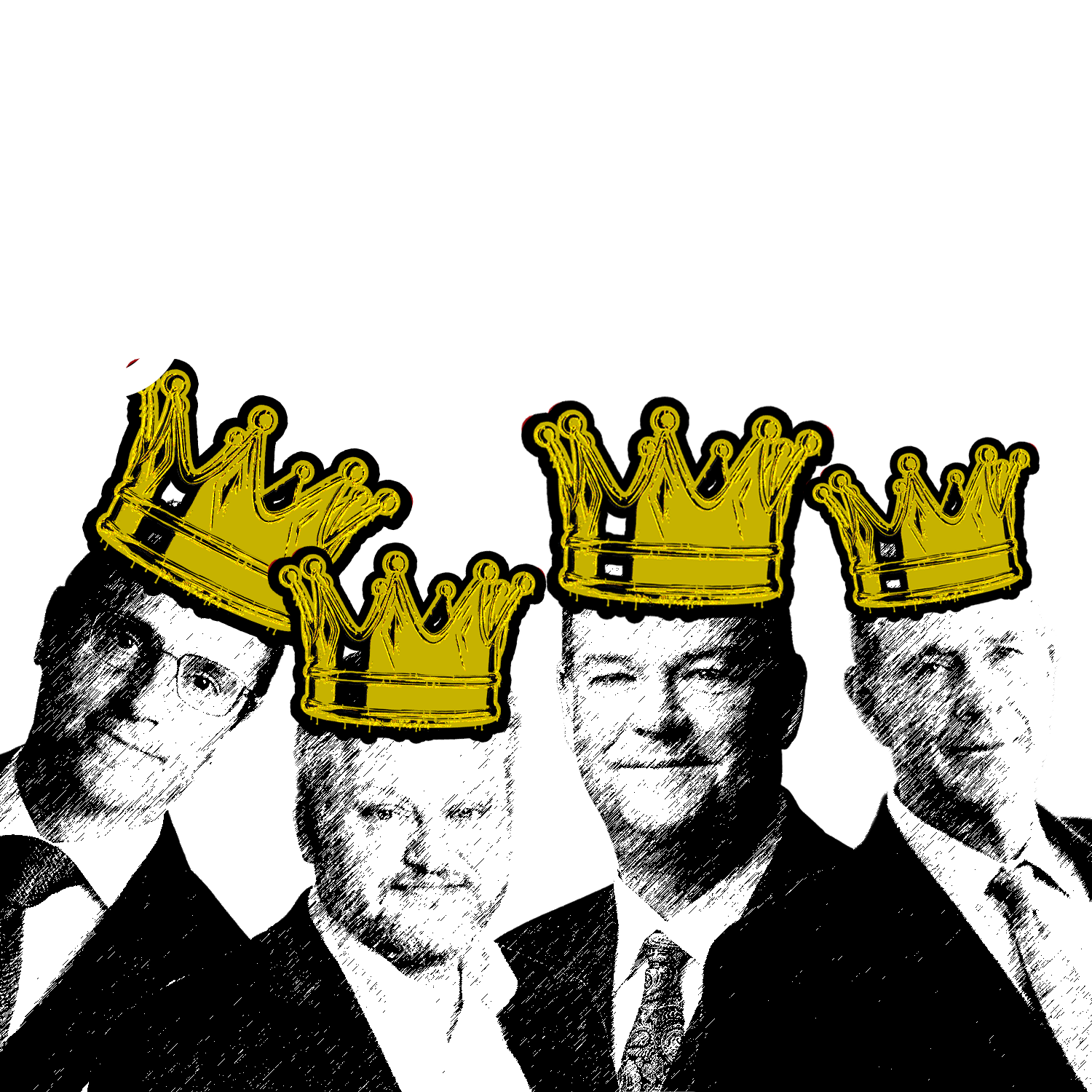 an image shows the CEOs of BP, ConocoPhilips, Chevron and Shell wearing crowns