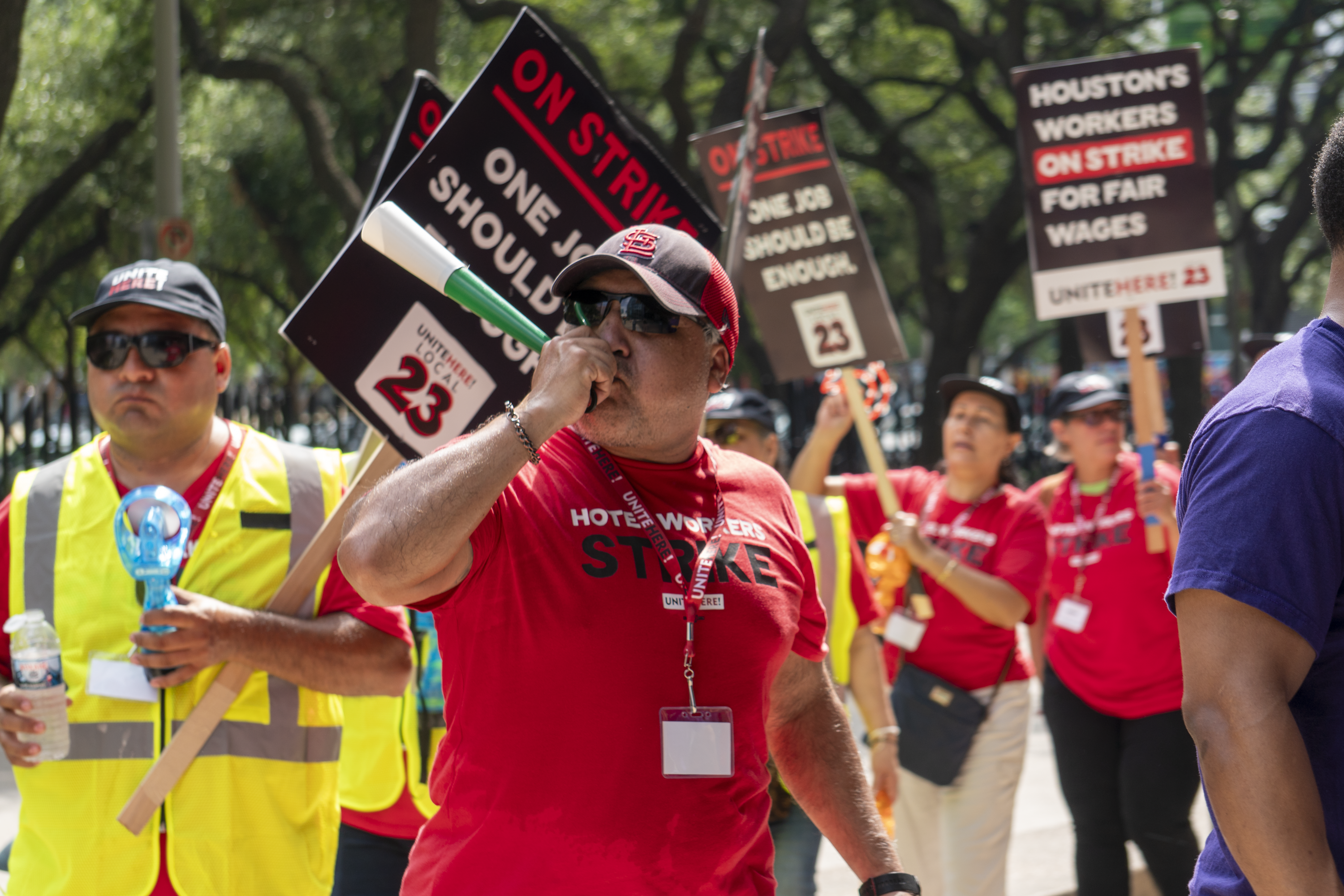 UNITE HERE Local 23 workers on the picket line in Houston