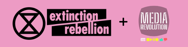Extinction Rebellion and Media Revolution Logos