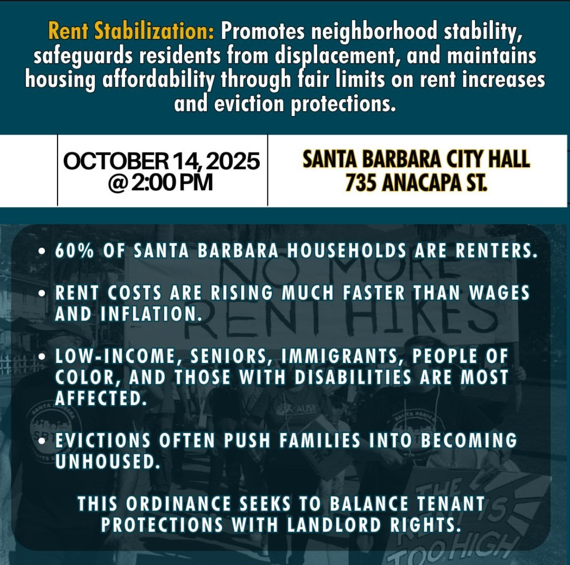 Rent Stabilization: Promotes neighborhood stability, safeguards residents from displacement, and maintains housing affordability through fair limits on rent increases and eviction protections.