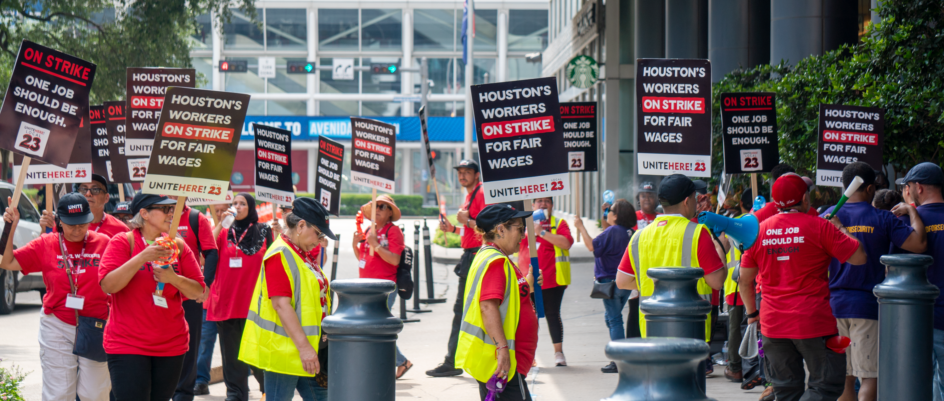 UNITE HERE Local 23 picket line in Houston