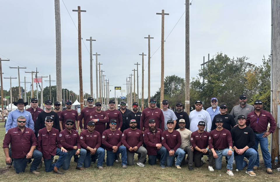 A group photo of the IBEW Local 500 (San Antonio) members who competed at the 2025 International Linemen’s Rodeo 