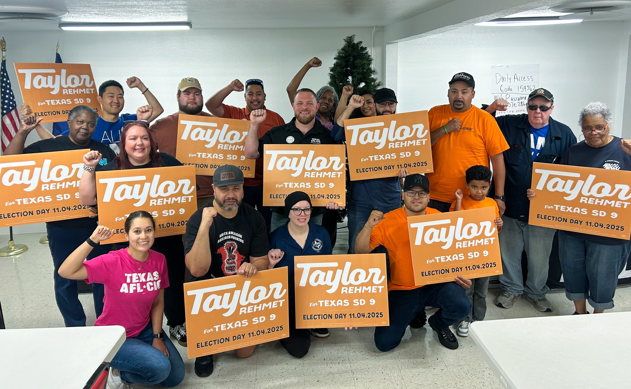 Union block walking volunteers for Taylor Rehmet