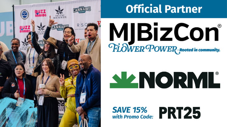 Official partner of MJBizCon. Save 15% with promo code PRT25.