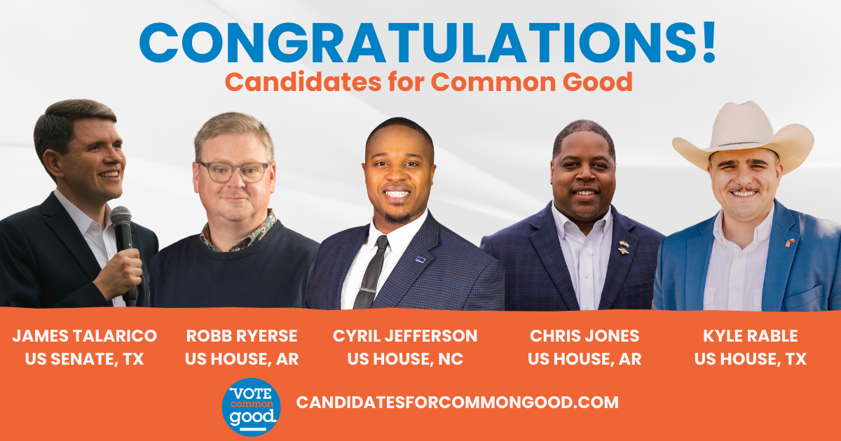 A screenshot from CandidatesForCommonGood.com of Common Good Candidates.
