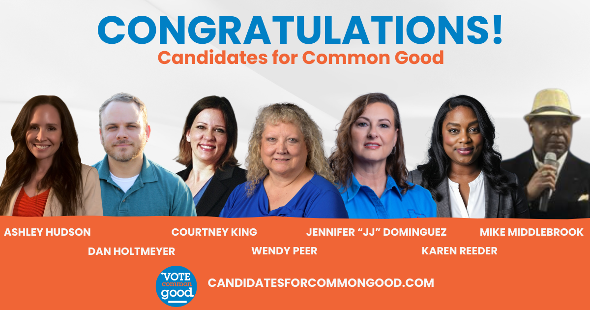 A screenshot from CandidatesForCommonGood.com of Common Good Candidates.