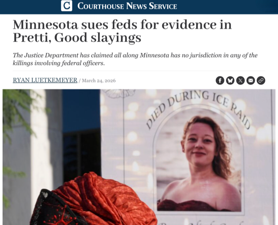 A screenshot of an article from Courthouse News Service with the headline, 