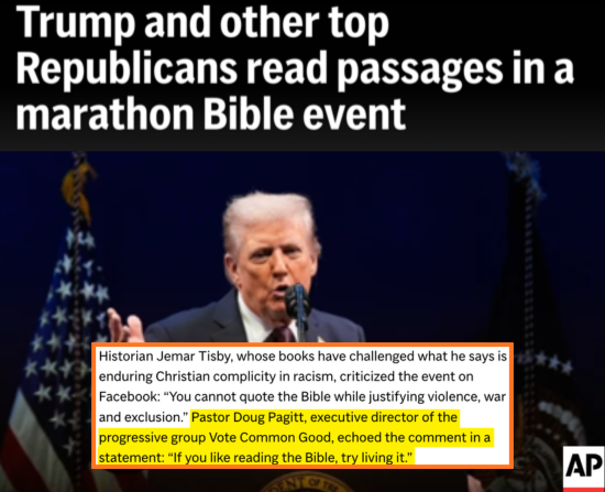 A screenshot of an AP article with the headline, 