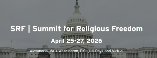 A screenshot from the Summit for Religious Freedom homepage.