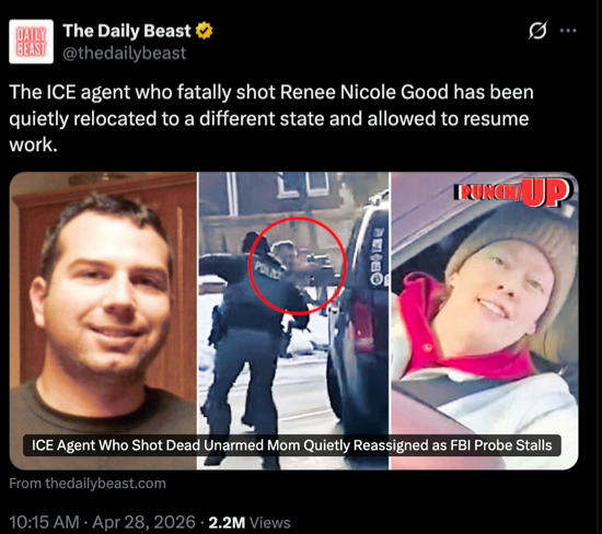 A screenshot of a Daily Beast article tweet that says, 