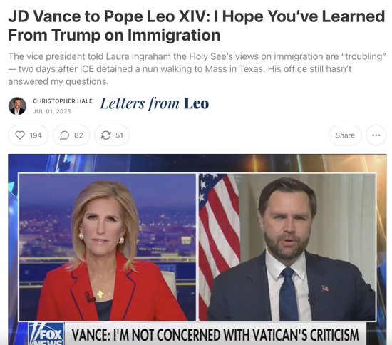 A screenshot of an article from Letters from Leo with the headline, 