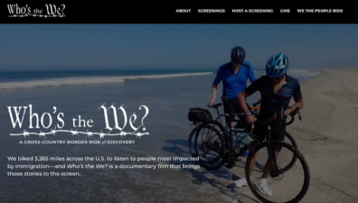 A screenshot of the Homepage of Who's the We? documentary.