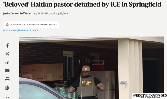 A screenshot of an article from the Springfield News-Sun with a headline that says, 