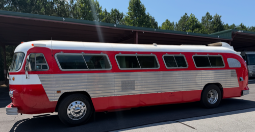 A picture of a bus that will be on the Freedom Ride tour in 2026.