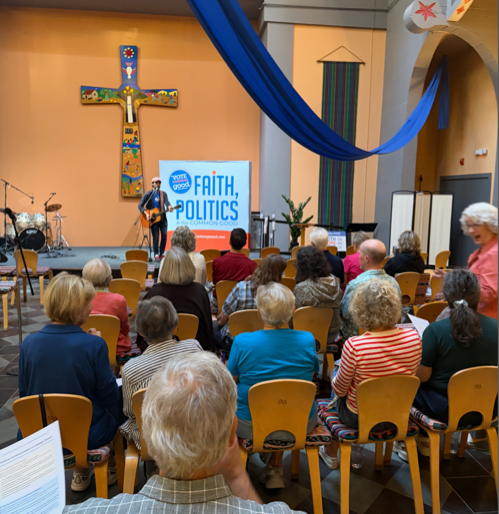 An image from the Faith, Hope, & Love tour inside of a church.