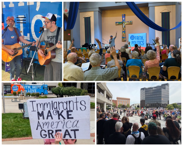 A collage featuring images from Vote Common Good's 2026 Faith, Hope, & Love tour.