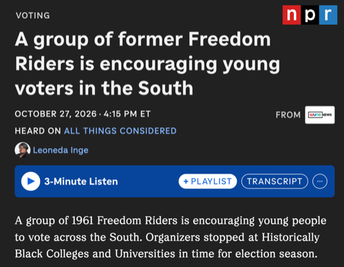 A screenshot of an article from NPR with a headline titled, 