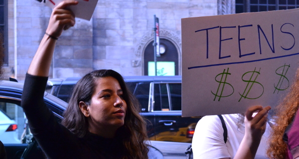 Corporate Accountability staff at a Shareholders' meeting protest