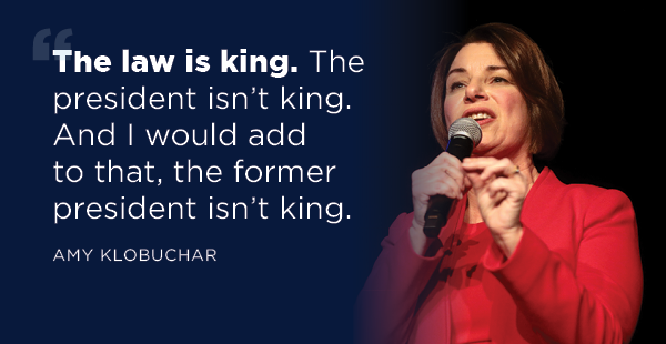 The law is king. The president isn't king. And I would add to that, the former president isn't king.