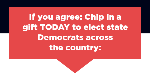 If you agree: Chip in a 5x-impact gift TODAY to elect state Democrats across the country: