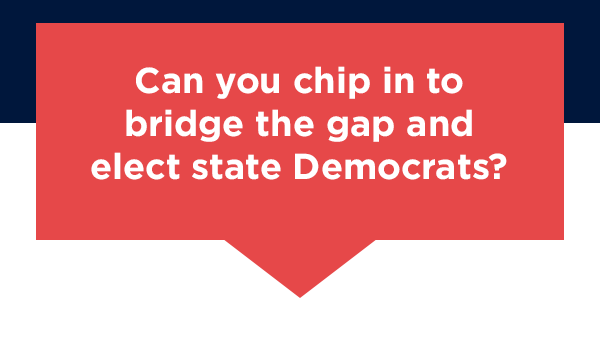 Can you chip in to bridge the gap and elect state Democrats?