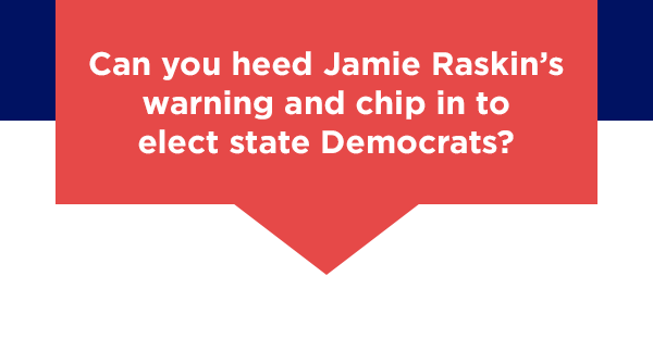 Can you heed Jamie Raskin's warning and elect state Democrats