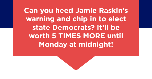 Can you heed Jamie Raskin's warning and elect state Democrats