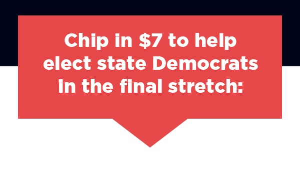 Chip in $7 to help elect state Dems in the final stretch