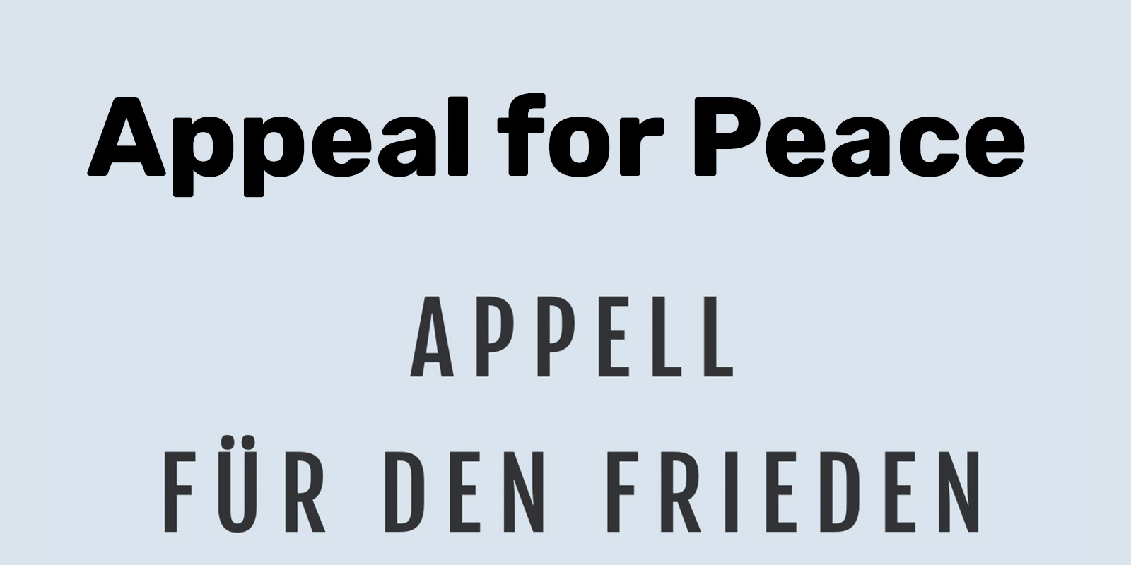 Appeal For Peace