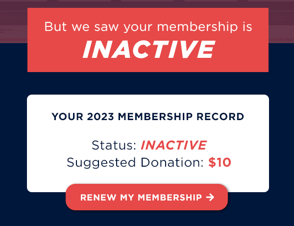 But we saw your membership is INACTIVE