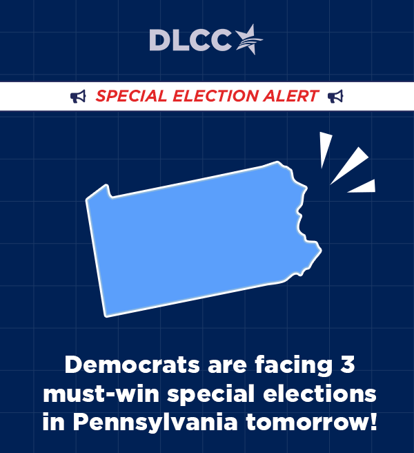 Democrats are facing 3 must-win special elections in Pennsylvania on Tuesday!
                        