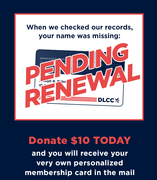 When we checked our records, your name was missing. Donate $10 today and you will receive your very own personalized membership card in the mail