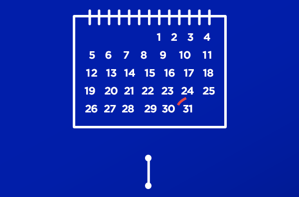Calendar with March 31st circled