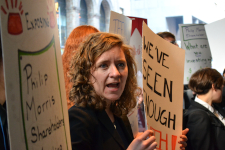 Protesters outside PMI's shareholders' meeting